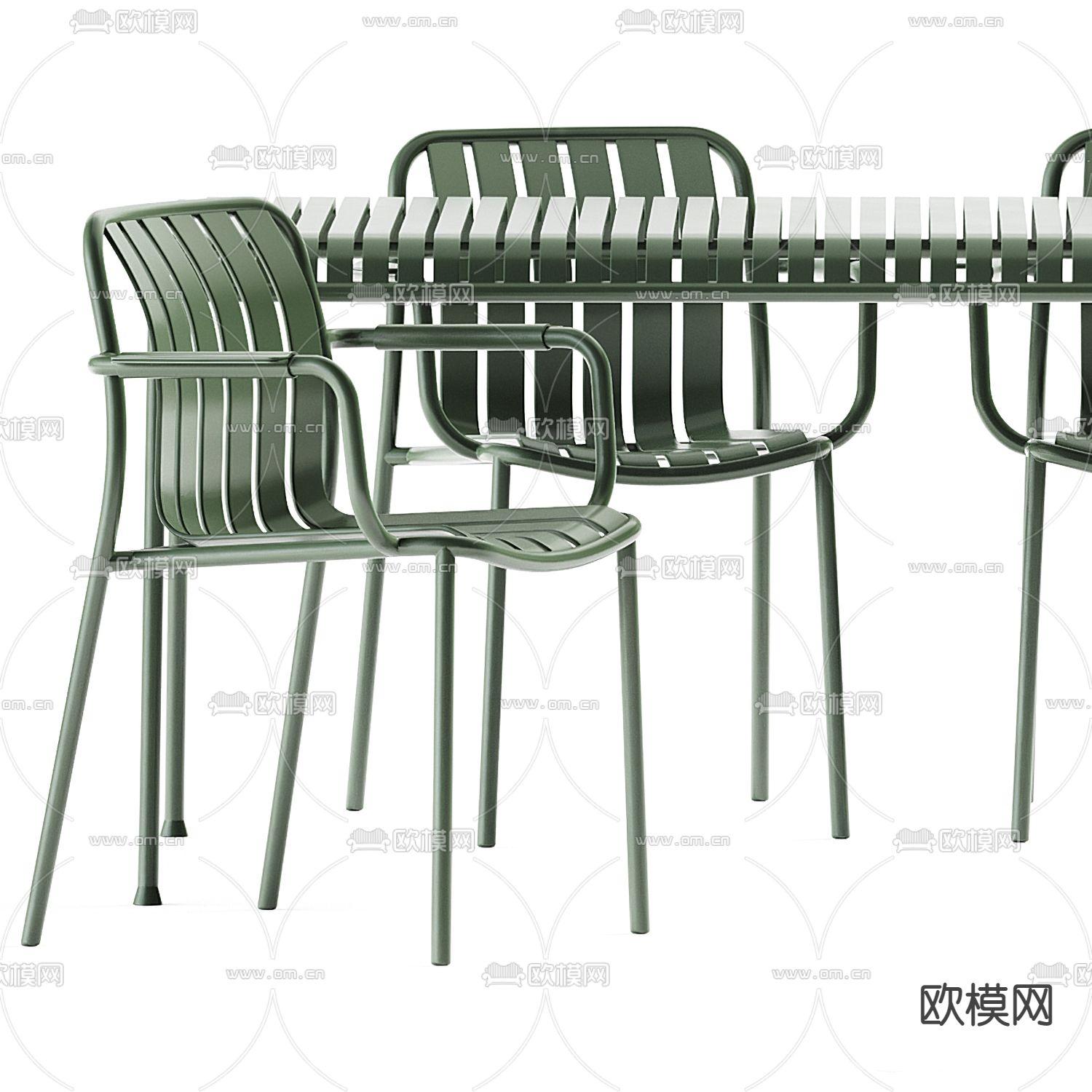 Giorgetti 铁艺户外桌椅3d模型下载（渲染图2）