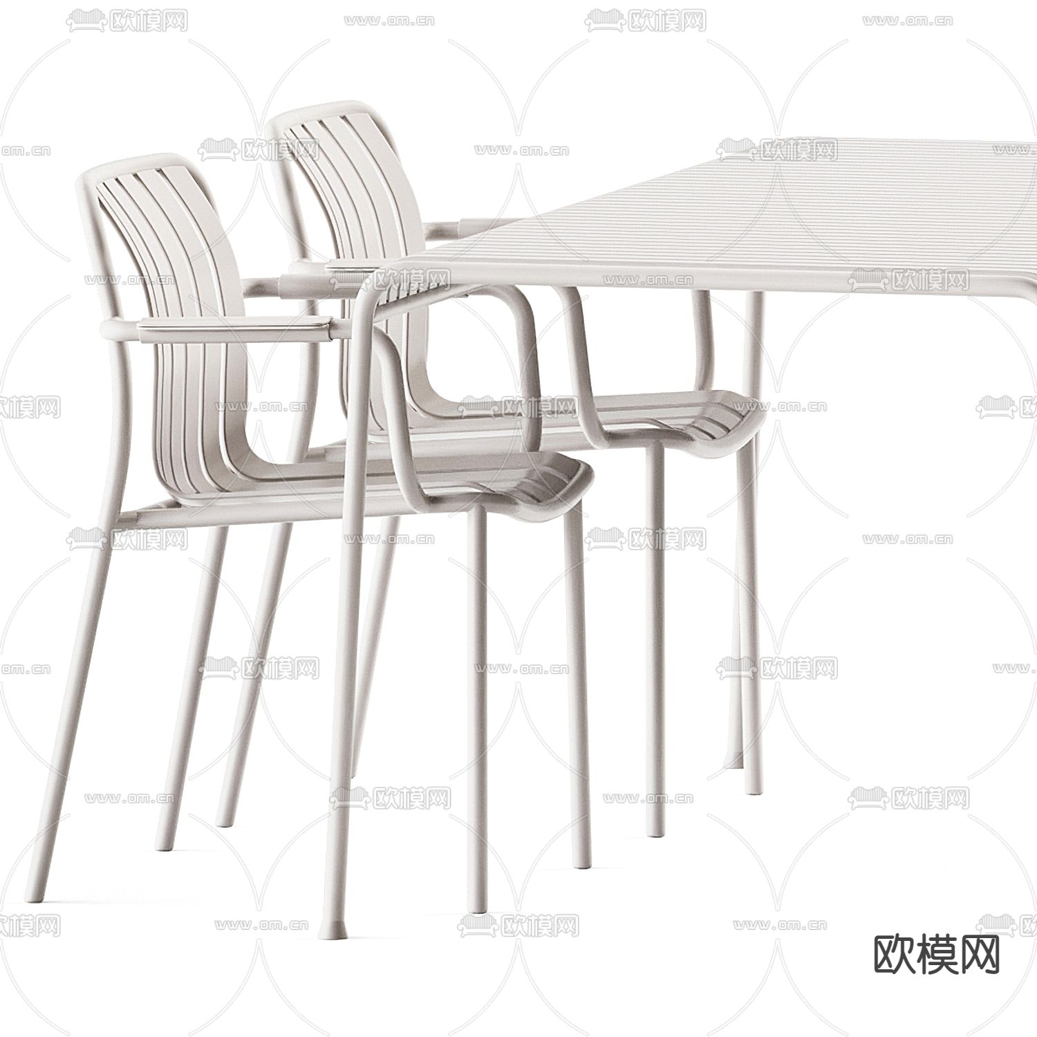 Giorgetti 铁艺户外桌椅3d模型下载（渲染图3）