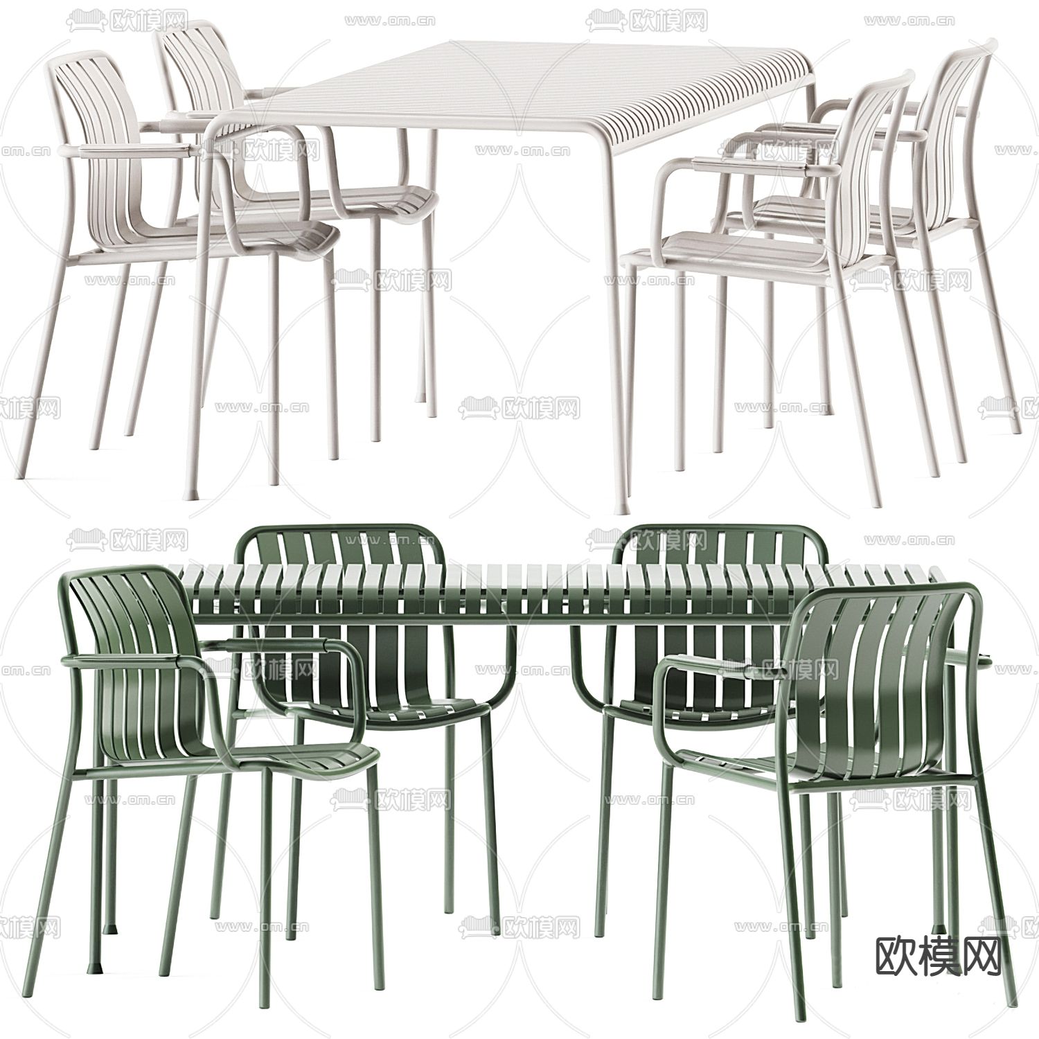Giorgetti 铁艺户外桌椅3d模型下载（渲染图1）