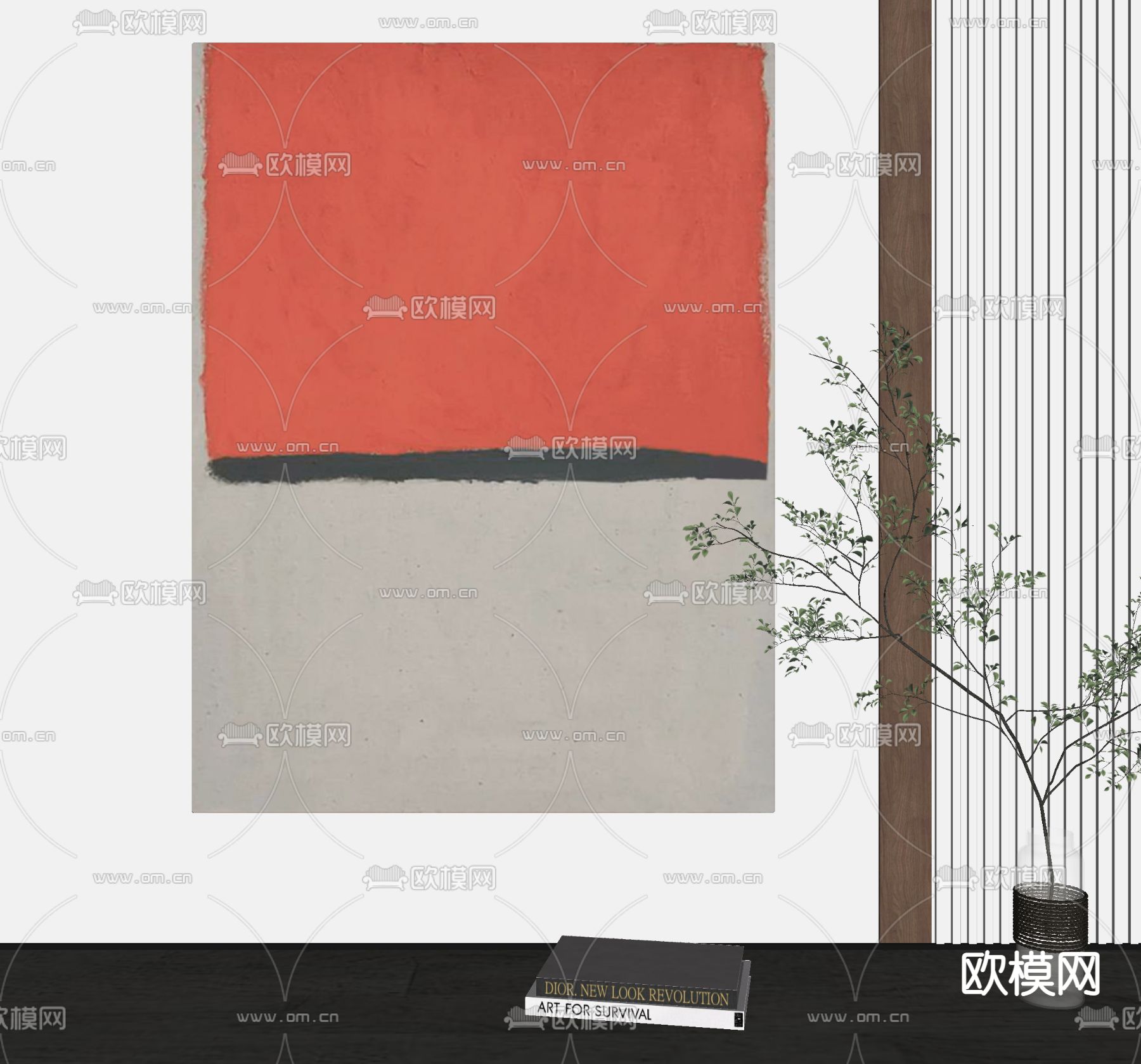 现代装饰画 挂画su模型