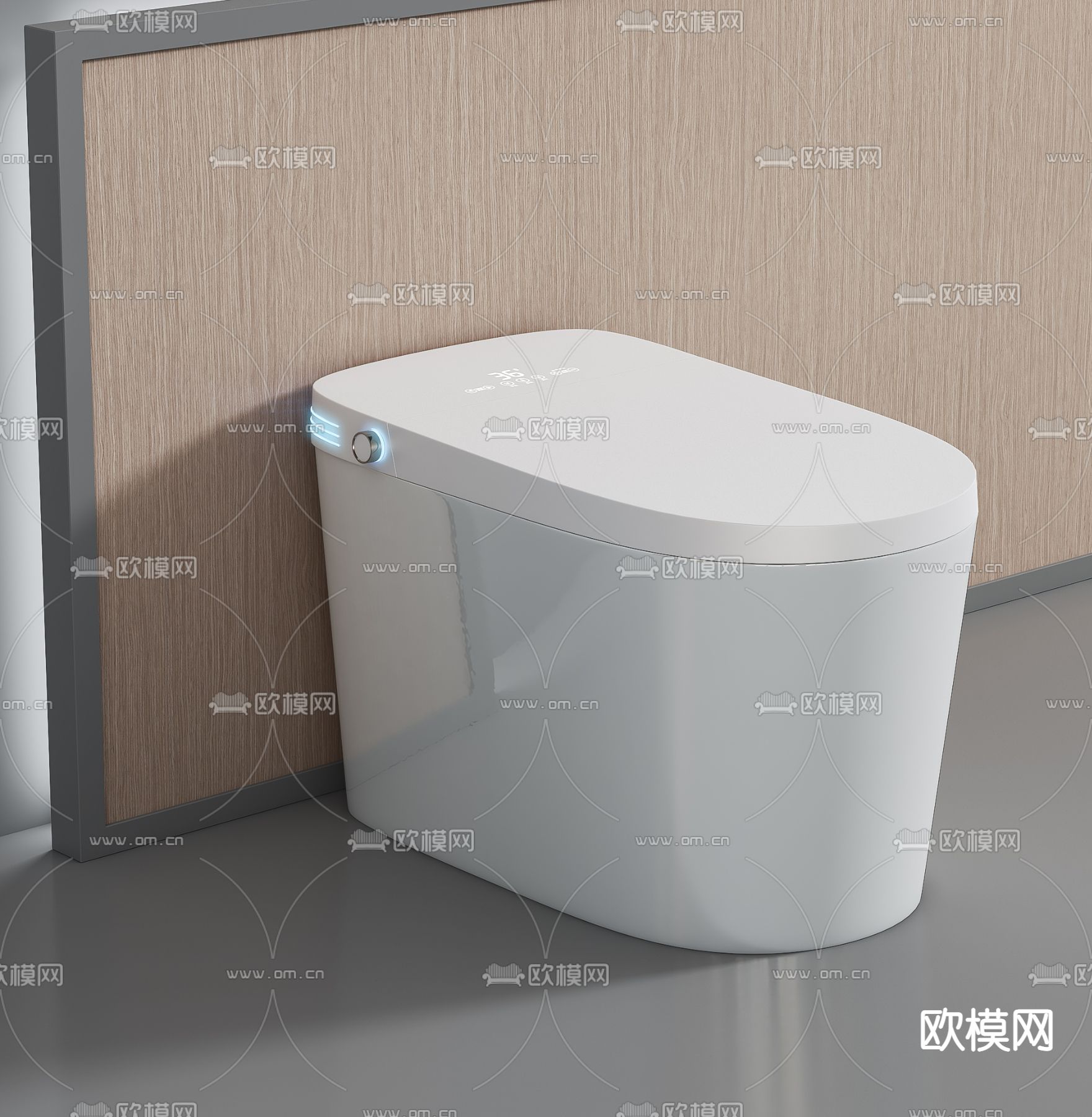 现代智能马桶3d模型下载