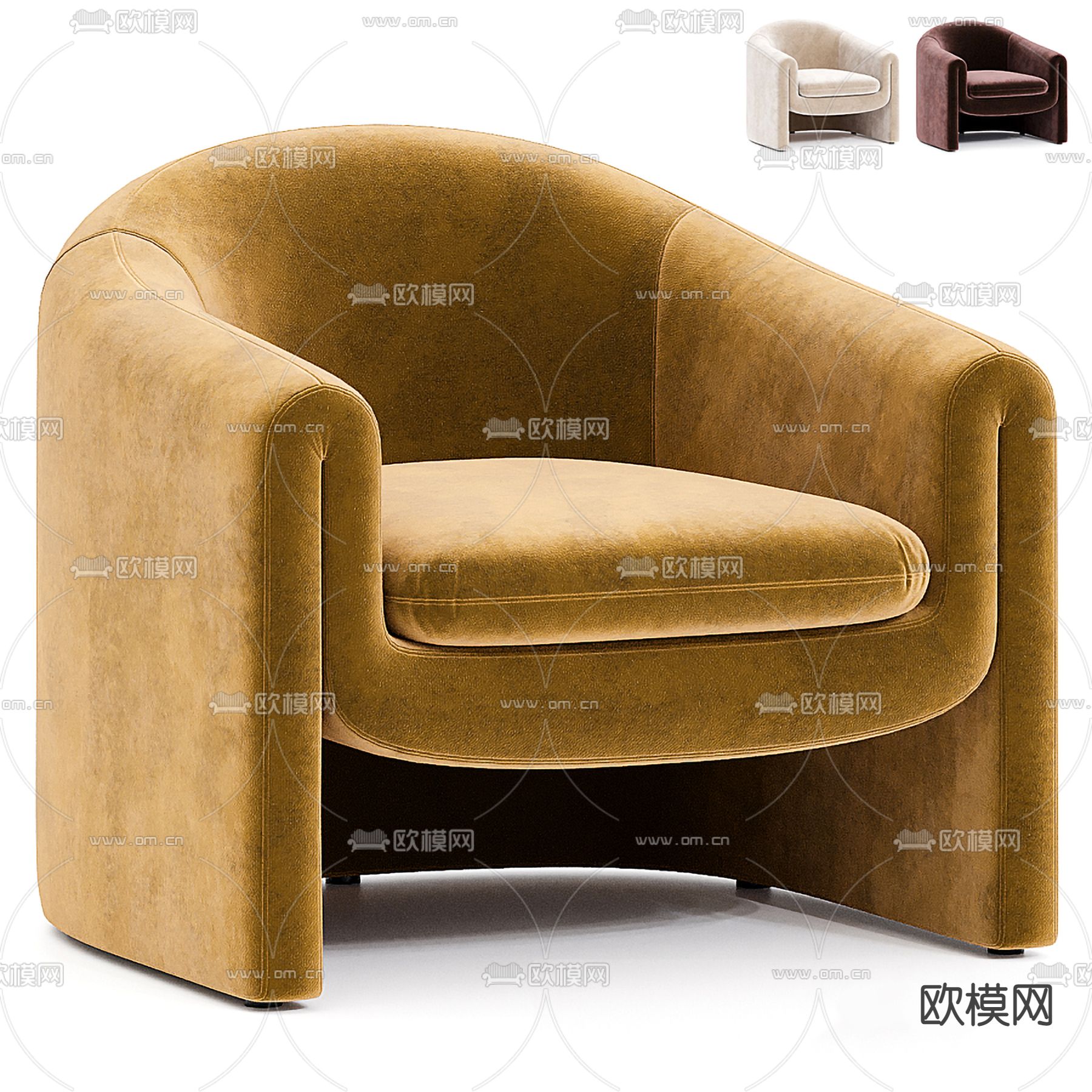 Wayfair单人沙发3d模型下载（渲染图2）