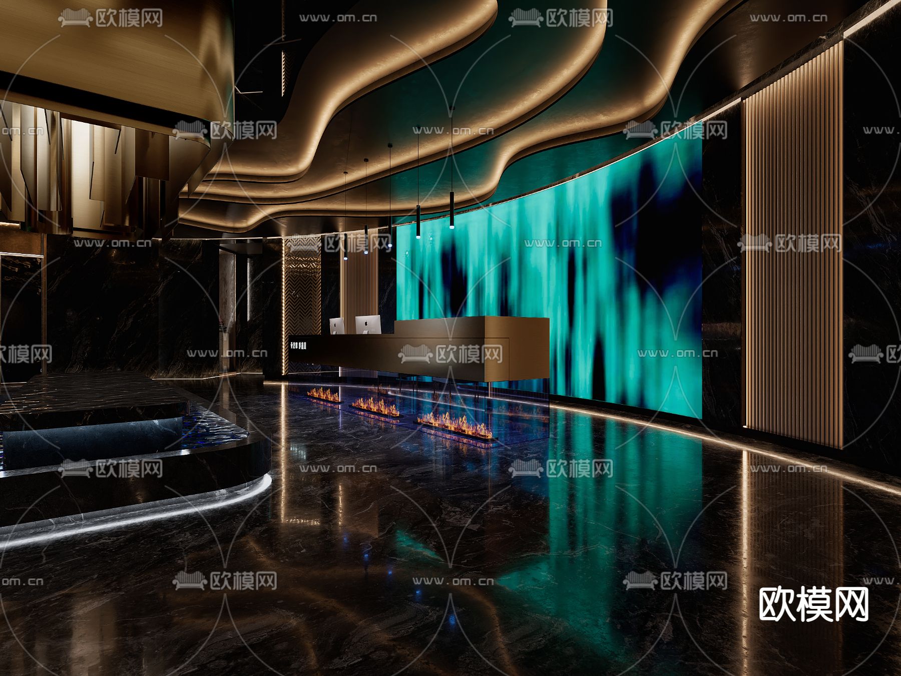 足浴会所 水会 沐足阁3d模型