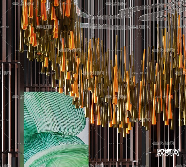 布魯盟設(shè)計 現(xiàn)代售樓處洽談區(qū)3d模型下載(渲染圖3)