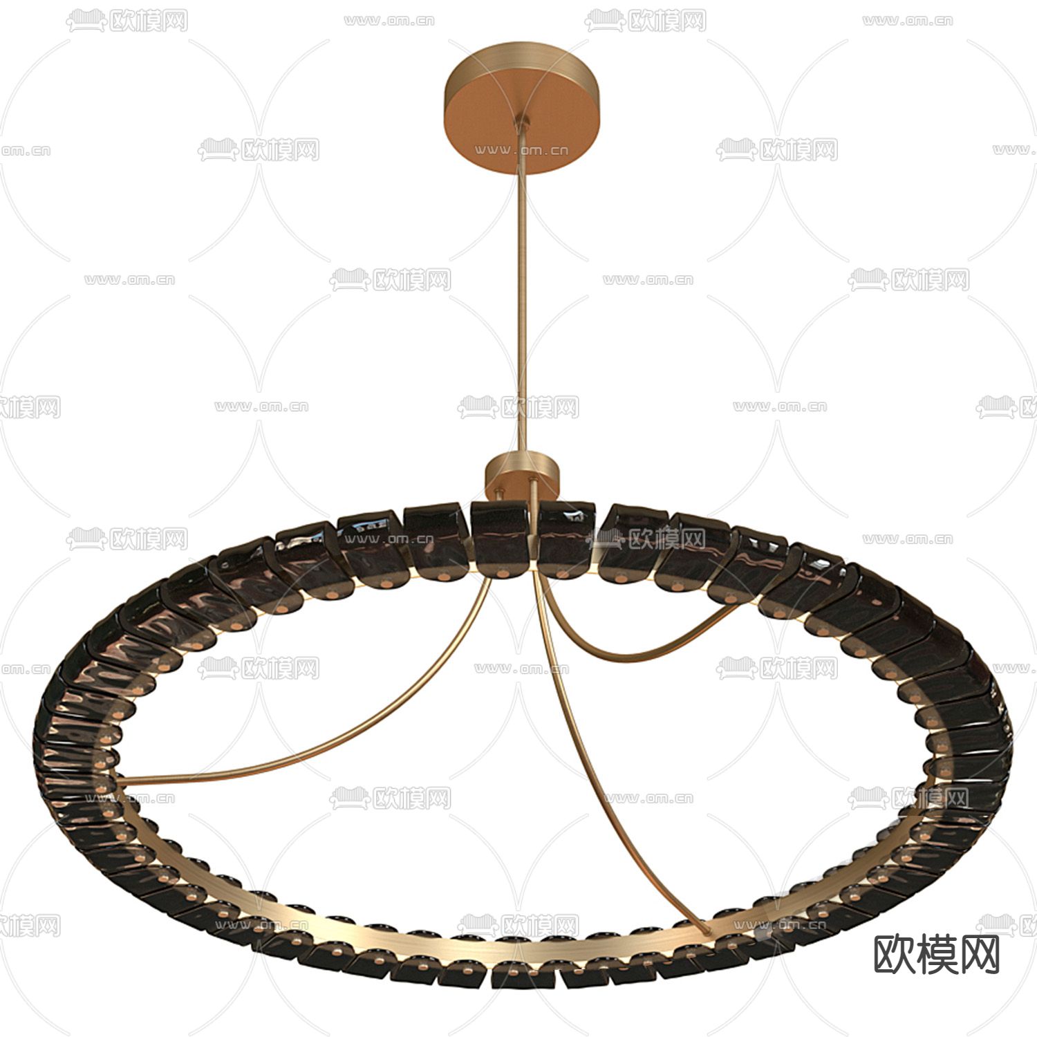 现代玻璃圆环吊灯3d模型下载_ID12139448_3dmax免费模型-欧模网