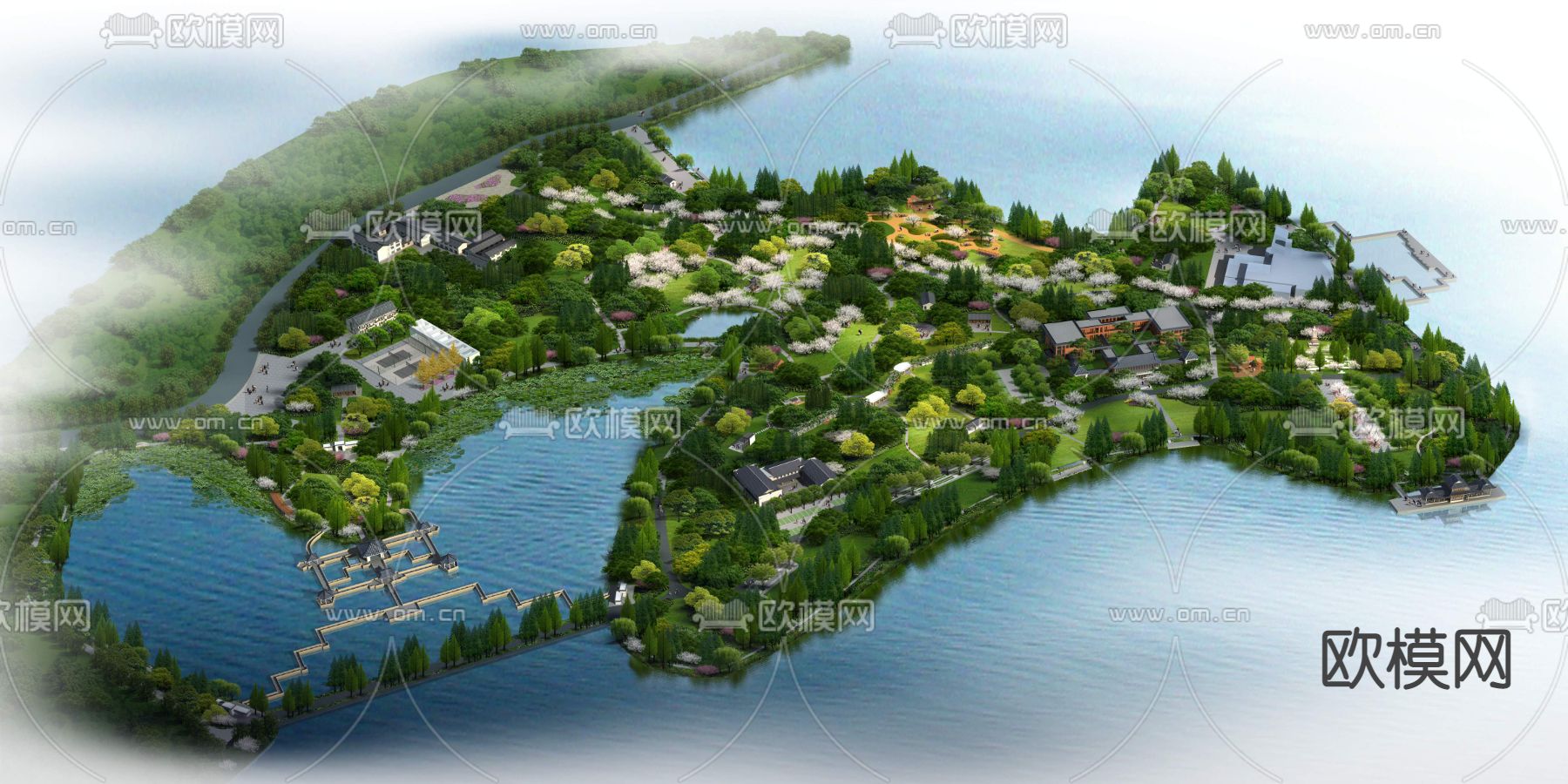 现代度假酒店鸟瞰psd下载