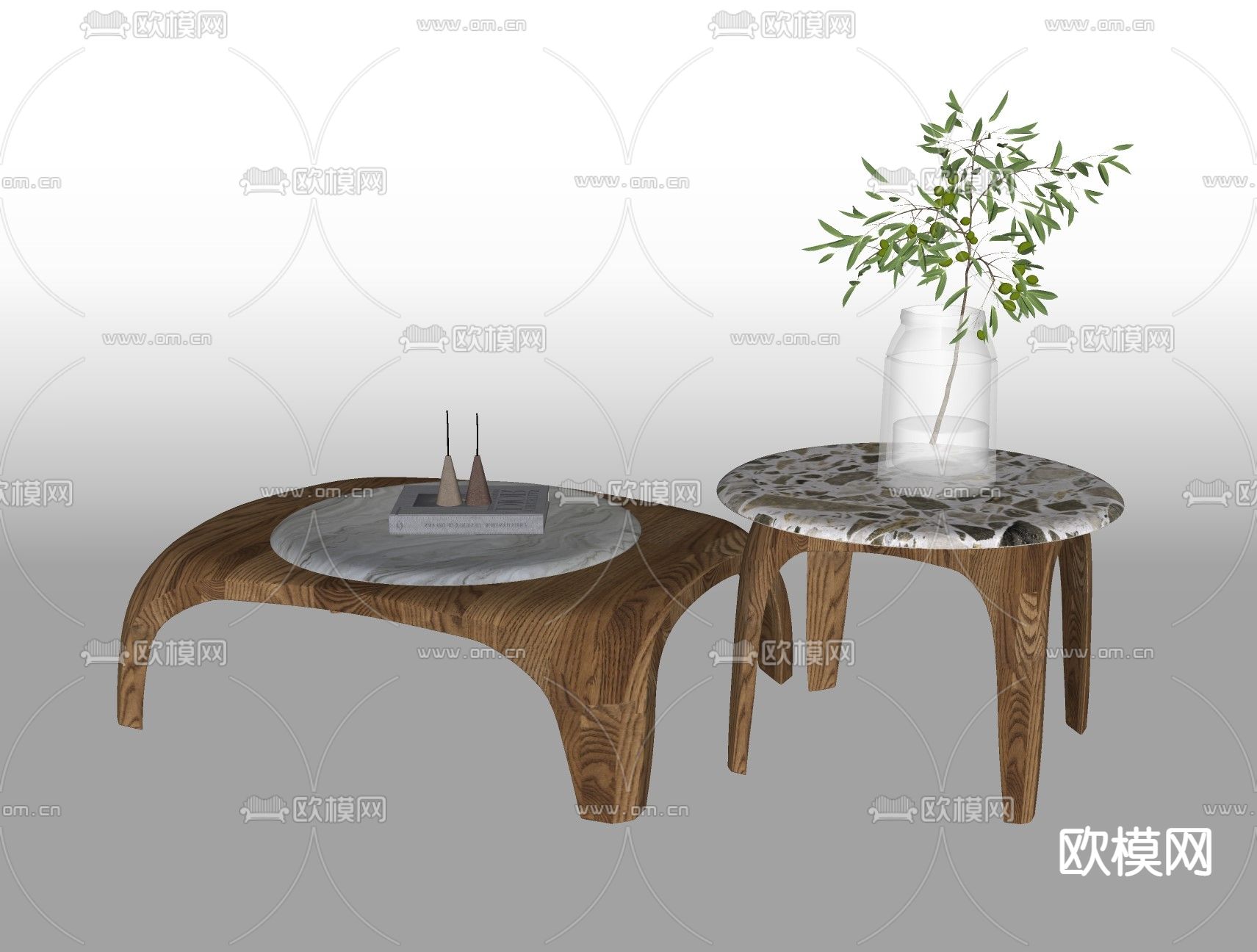 北欧茶几su模型下载（渲染图2）