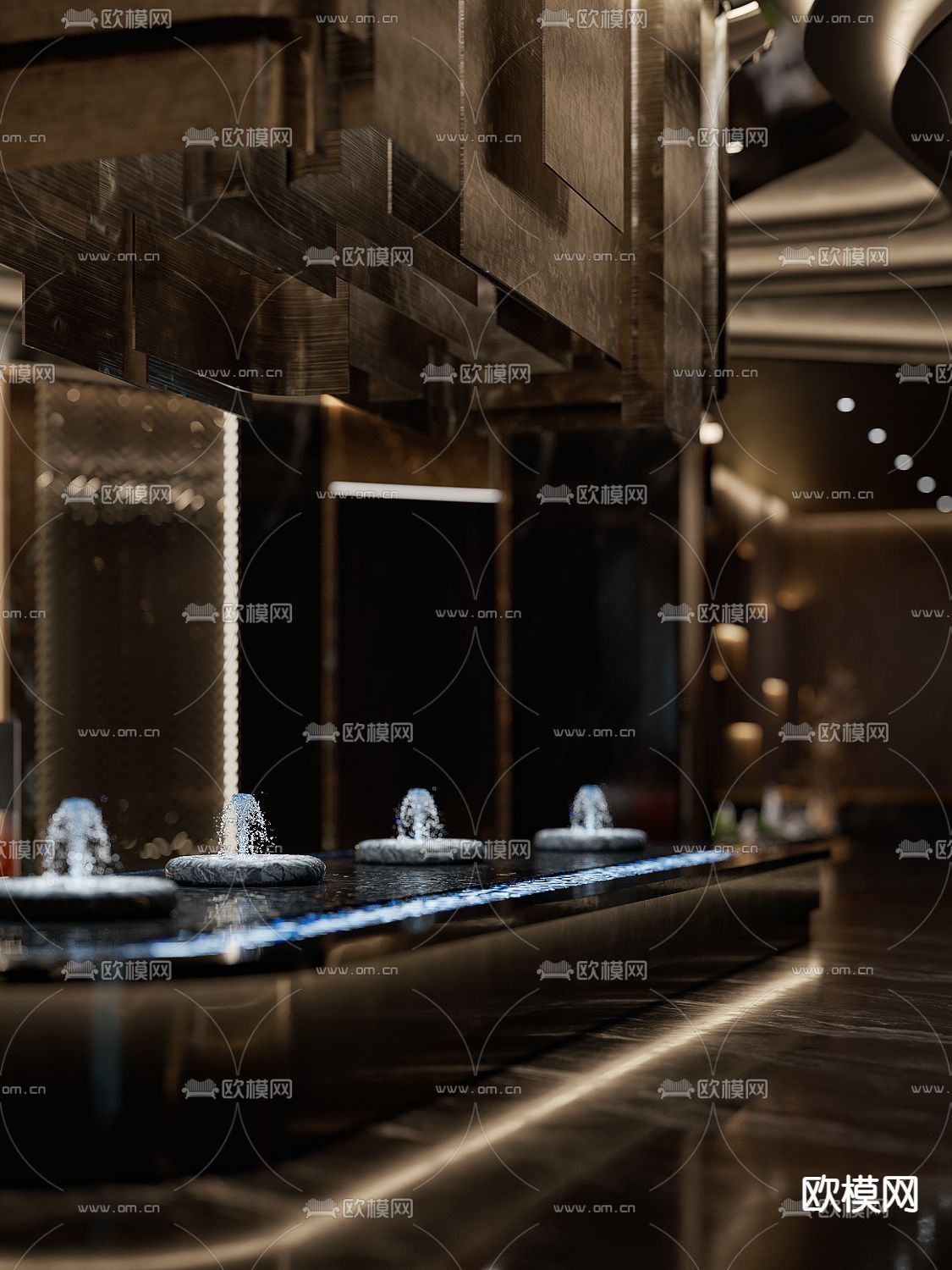 现代足浴 酒店大堂3d模型下载（渲染图3）