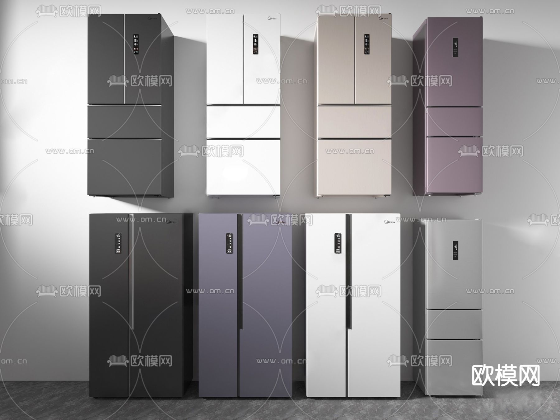 现代冰箱组合su模型