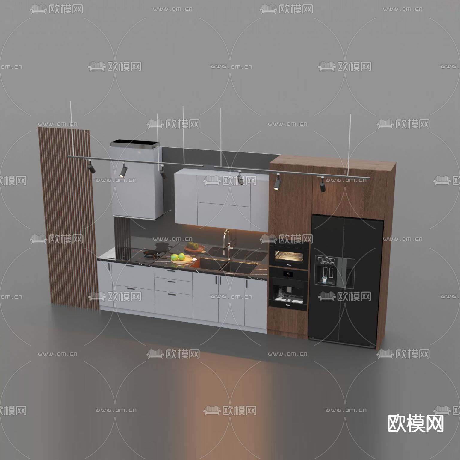 现代轻奢创意橱柜免费3d模型下载