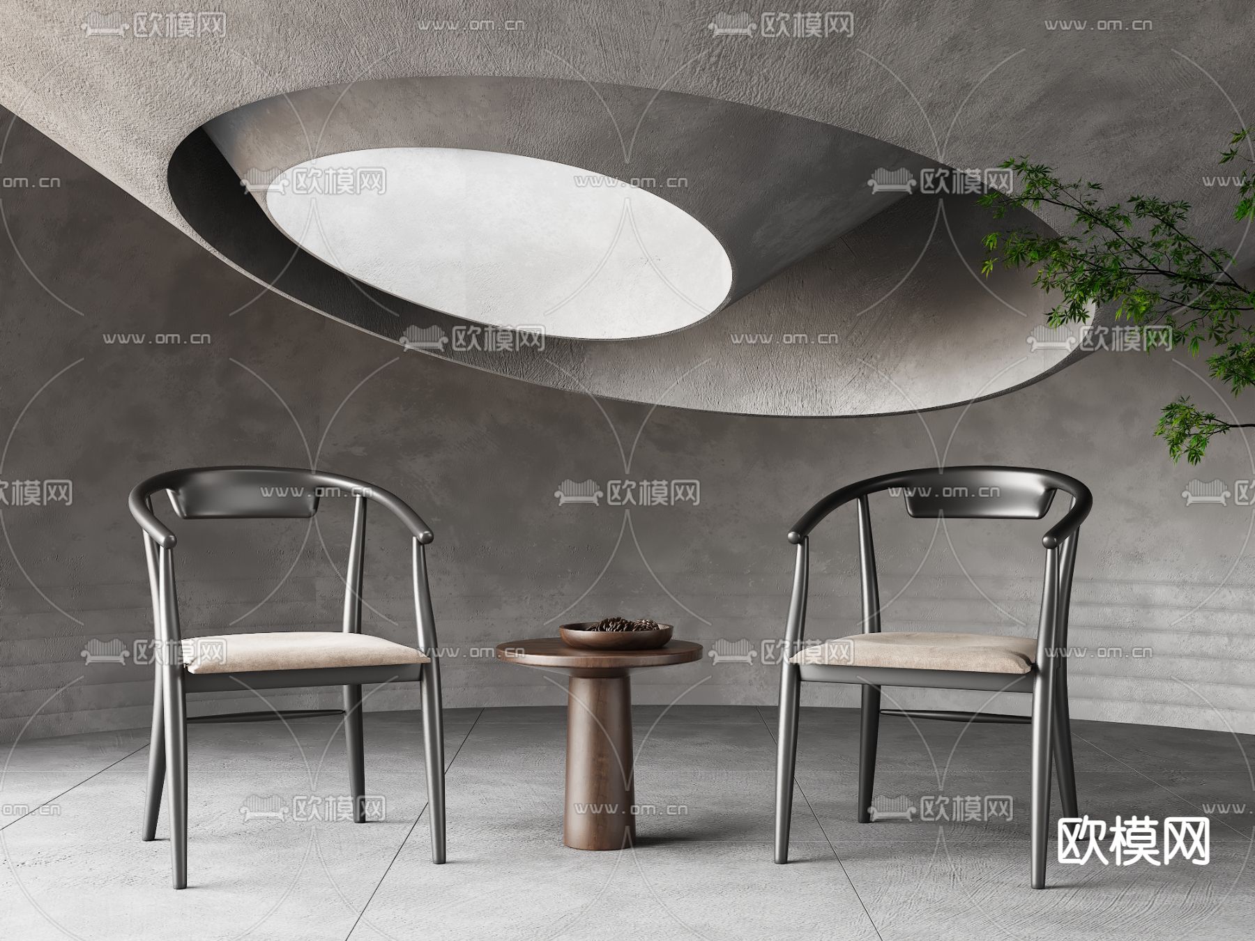 现代休闲桌椅3d模型下载