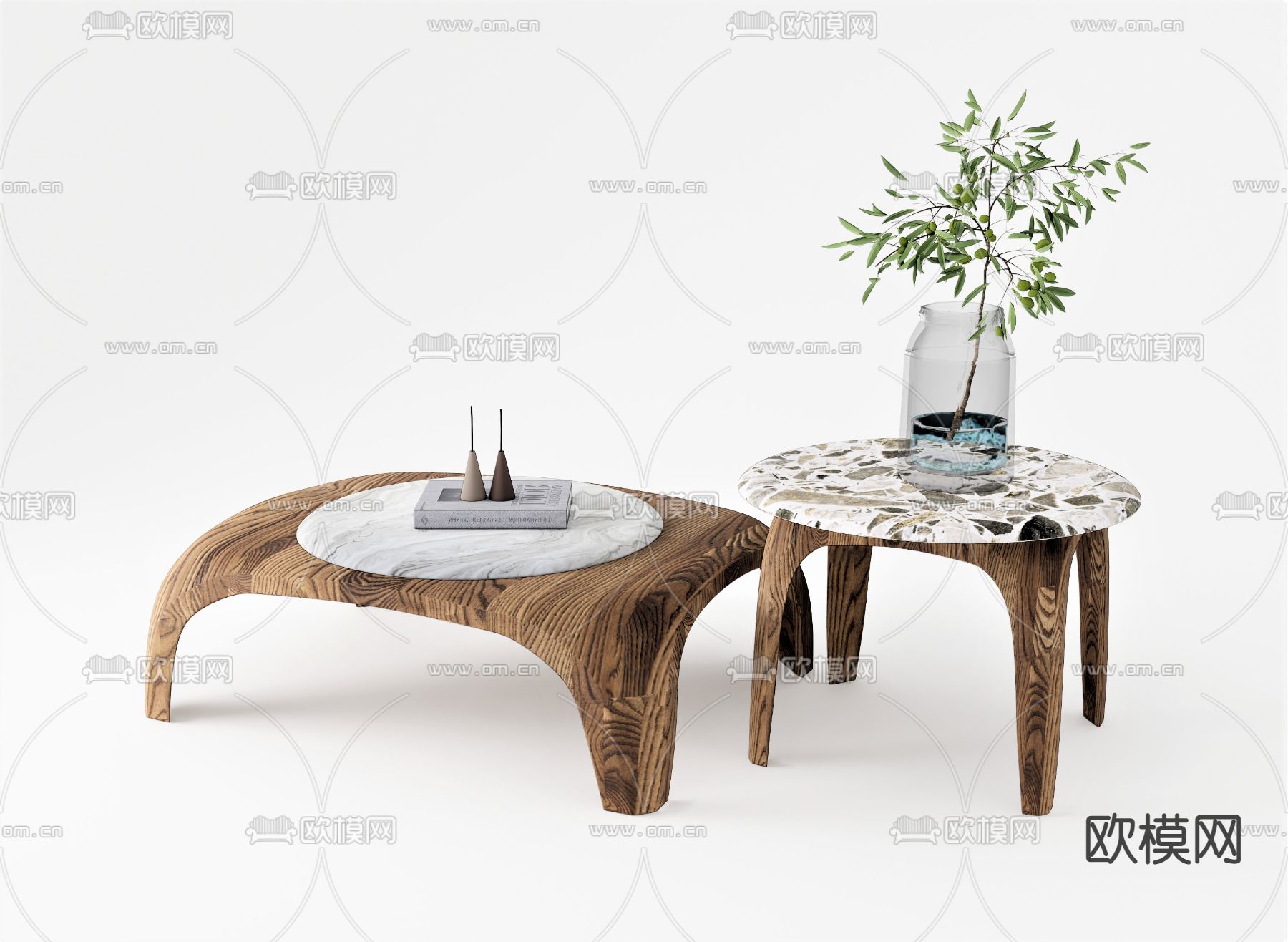 北欧茶几su模型下载（渲染图1）