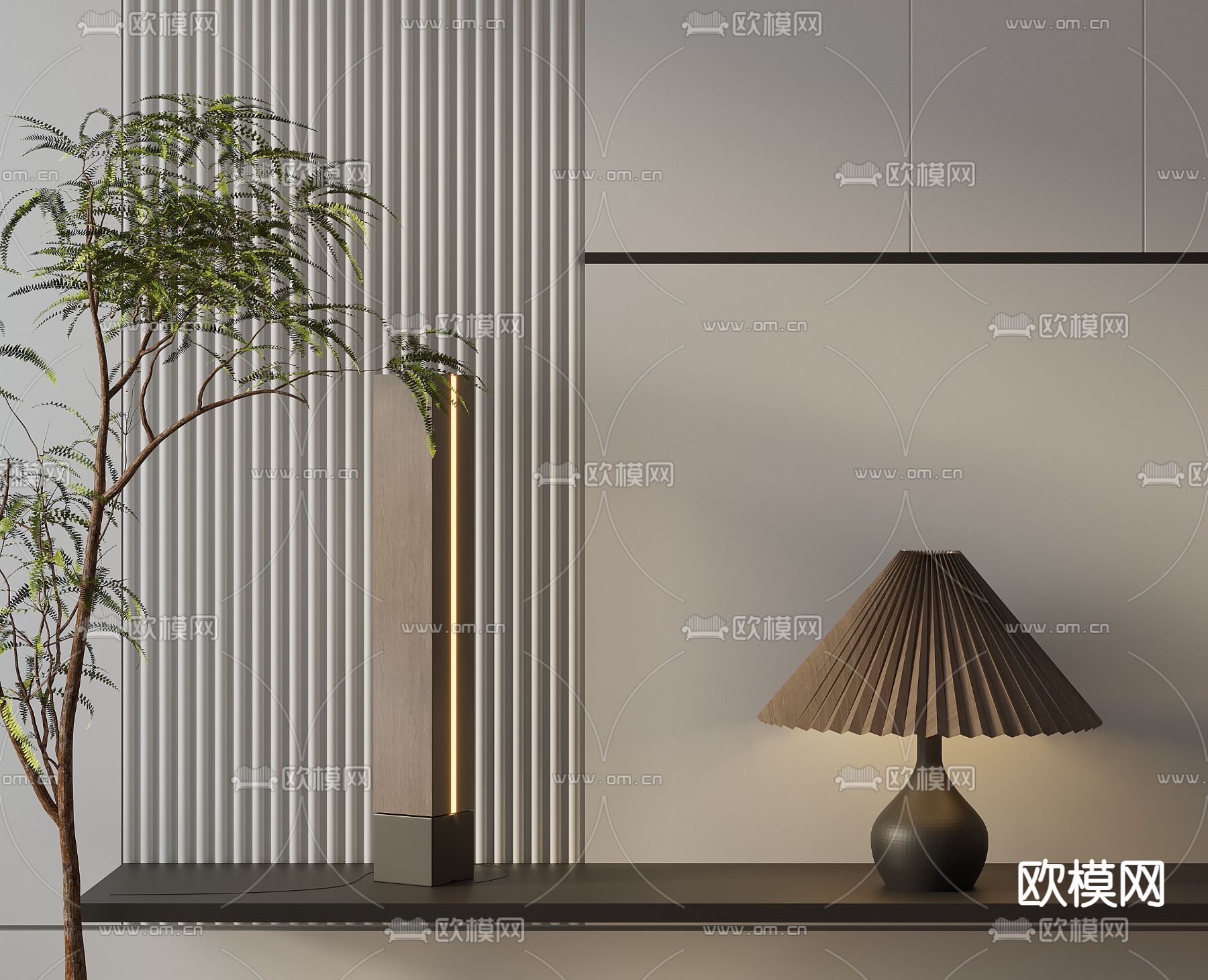 现代台灯3d模型下载_ID12141043_3dmax免费模型-欧模网