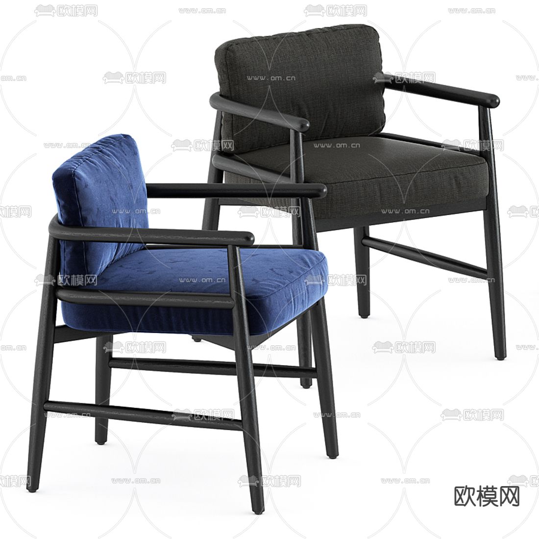 Minotti 条形餐桌椅3d模型下载（渲染图3）