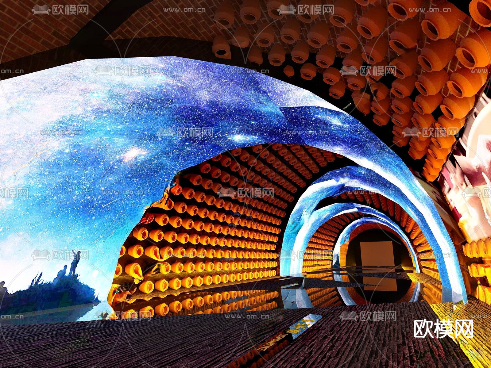 现代博物馆su模型下载