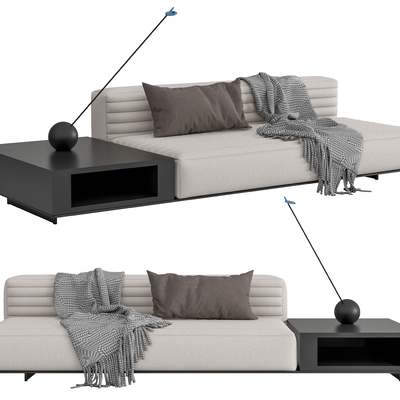 Minotti 布艺白色沙发su模型