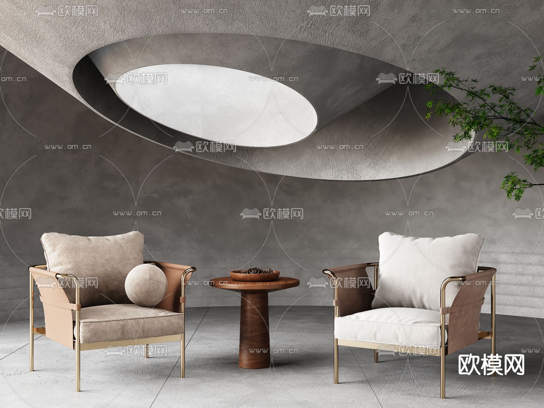 现代休闲桌椅3d模型下载