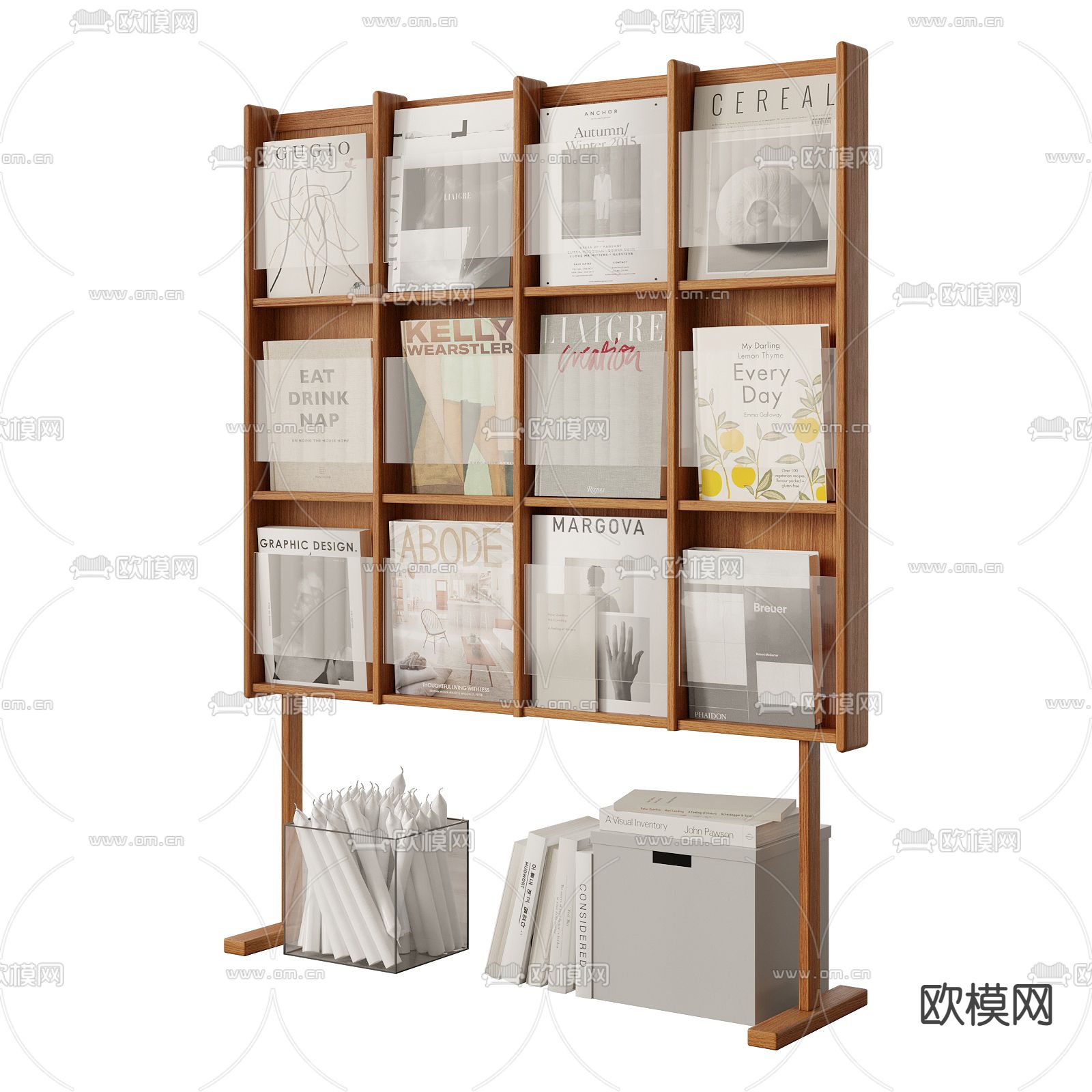 中古风书架 杂志架3d模型下载（渲染图3）