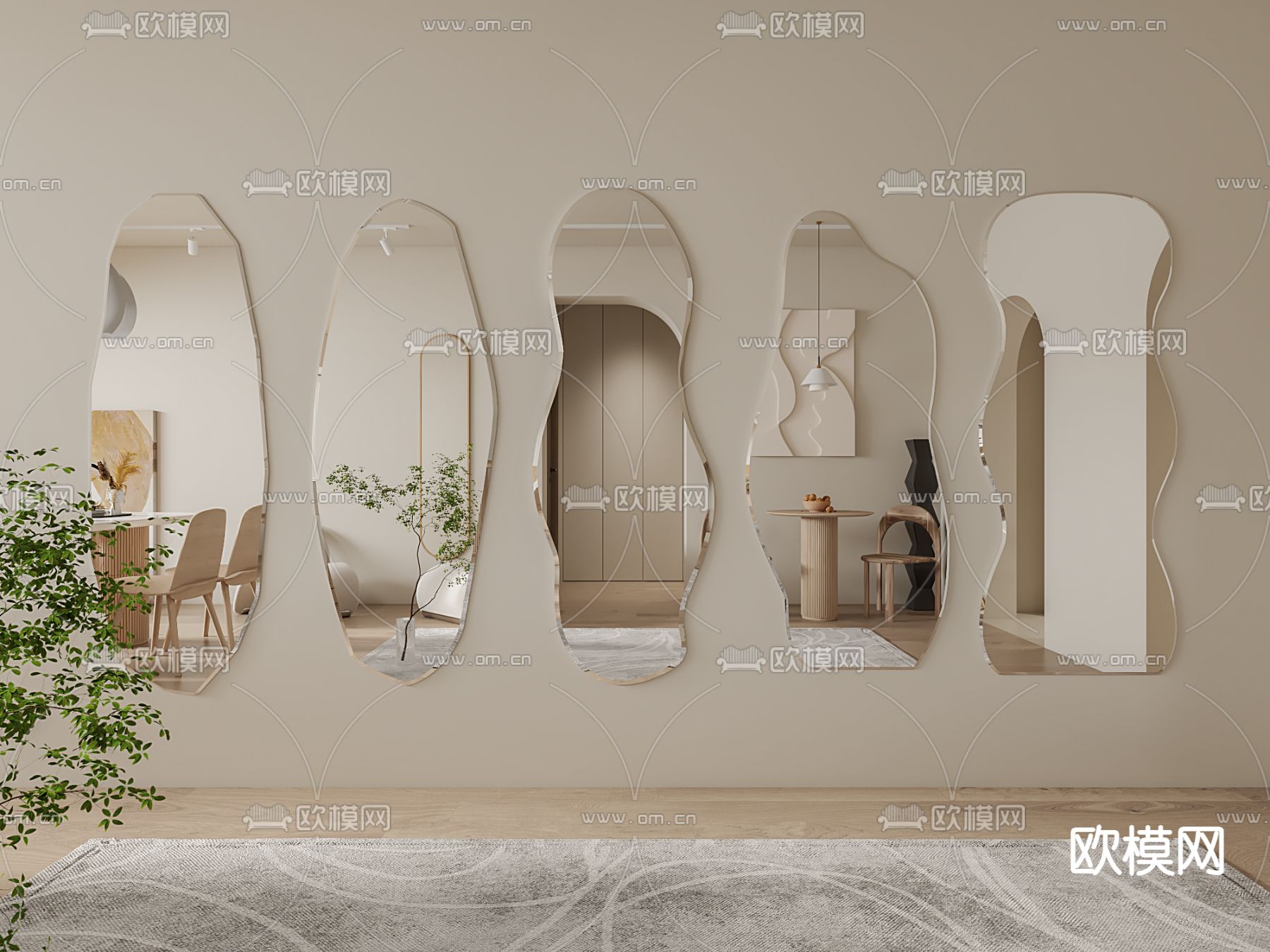 现代异形全身镜3d模型下载