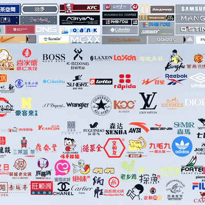  现代广告牌招牌 logo商标su模型 