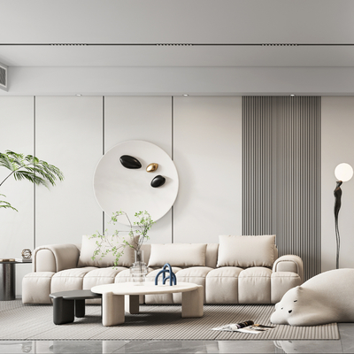 现代客厅餐厅su模型