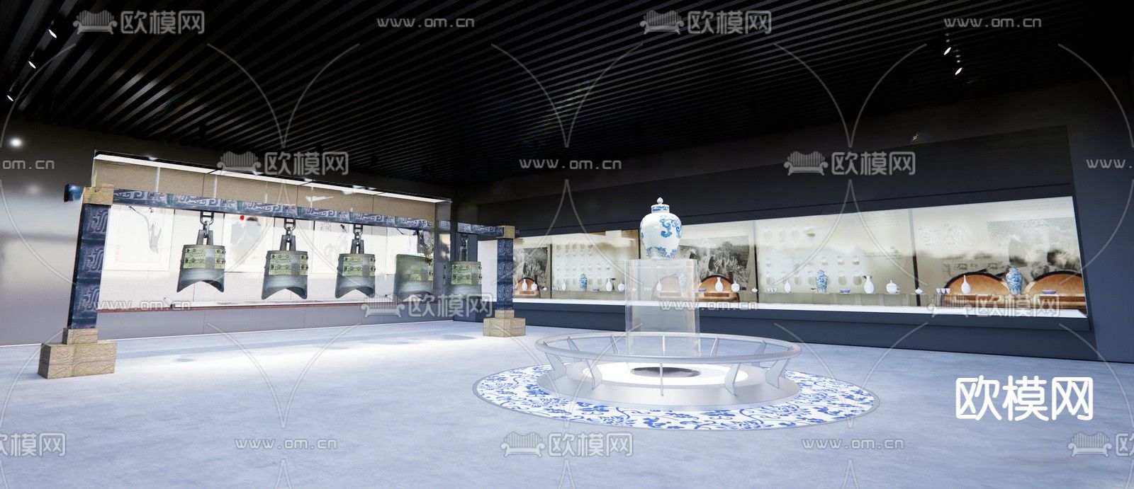 新中式博物馆su模型下载（渲染图1）