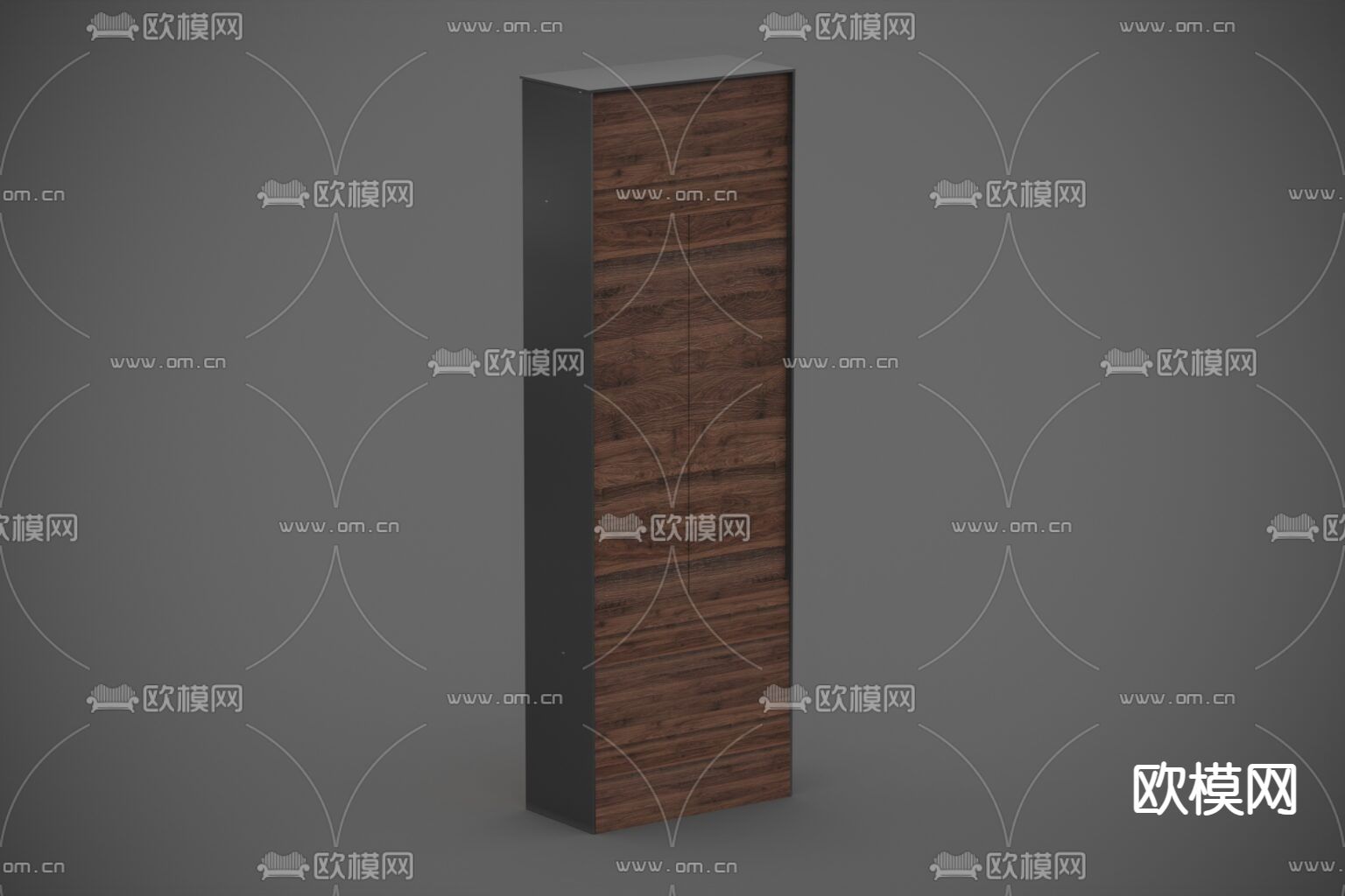 现代简约实木储物柜免费3d模型下载