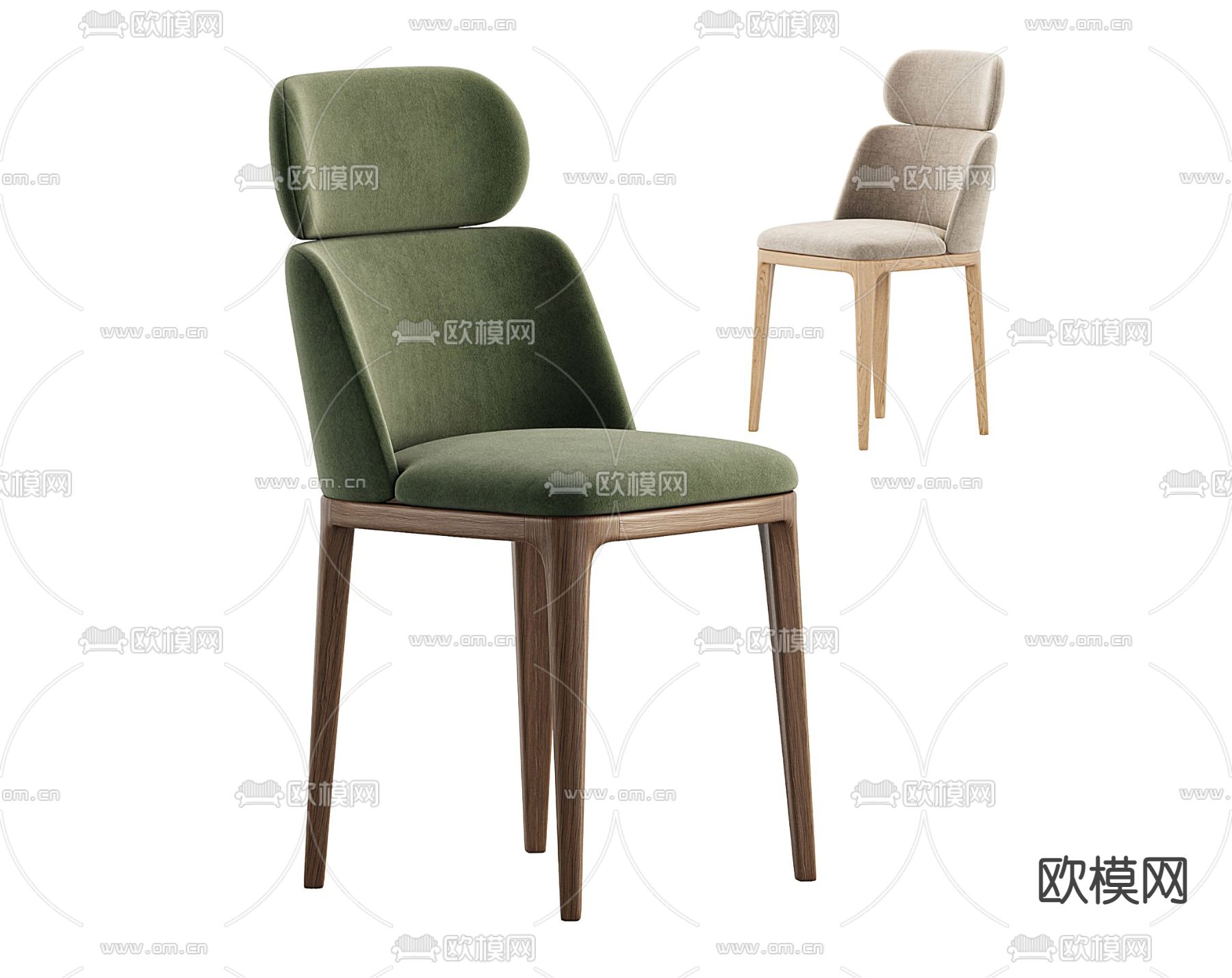 Pertica  现代餐桌 椅子3d模型下载（渲染图1）