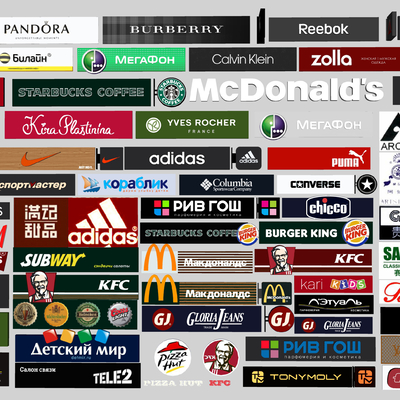  现代广告牌招牌 logo商标su模型 