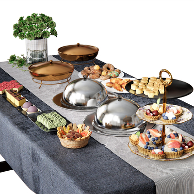  现代食物面包蛋糕su模型 