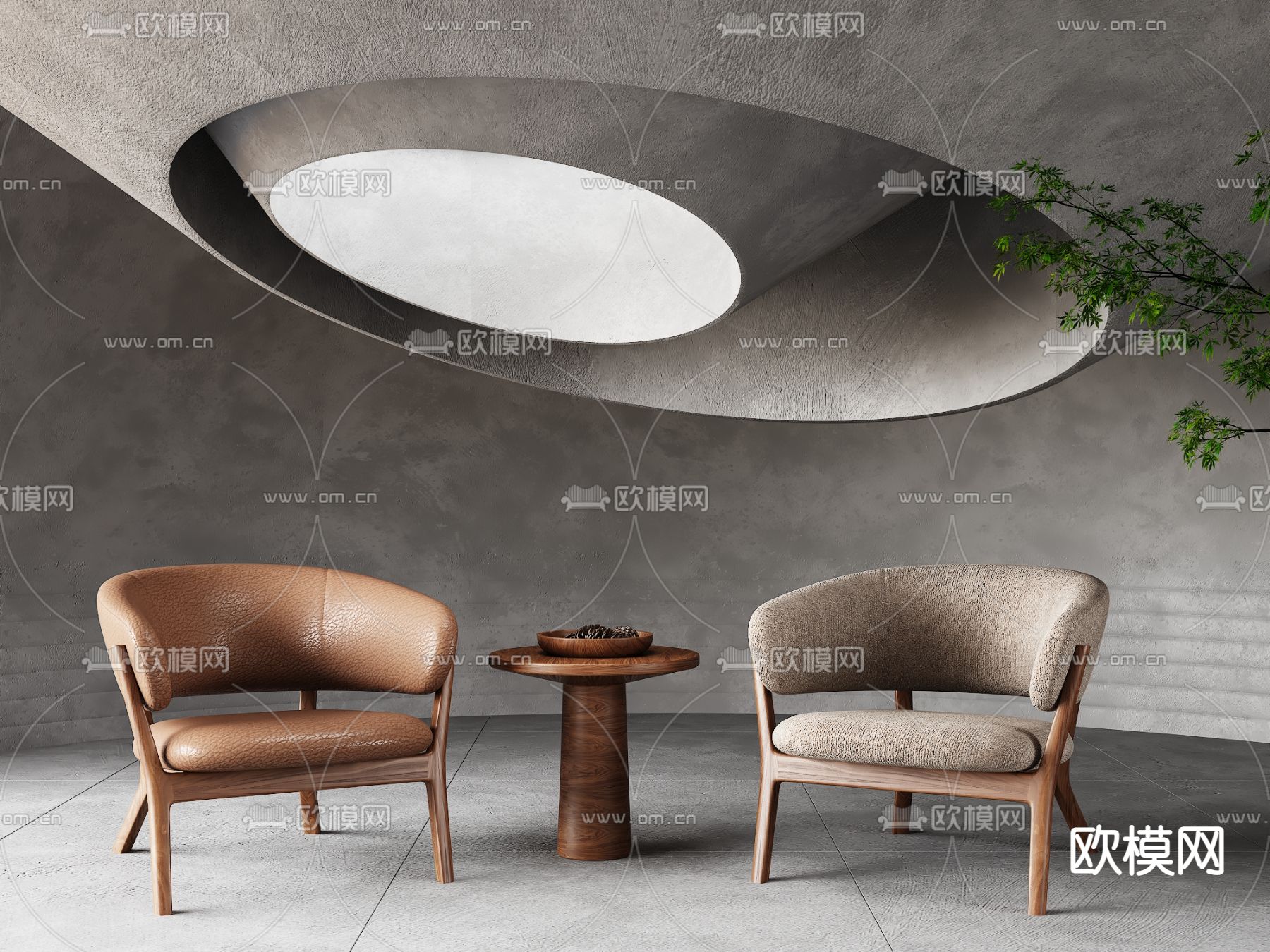 现代休闲桌椅3d模型下载
