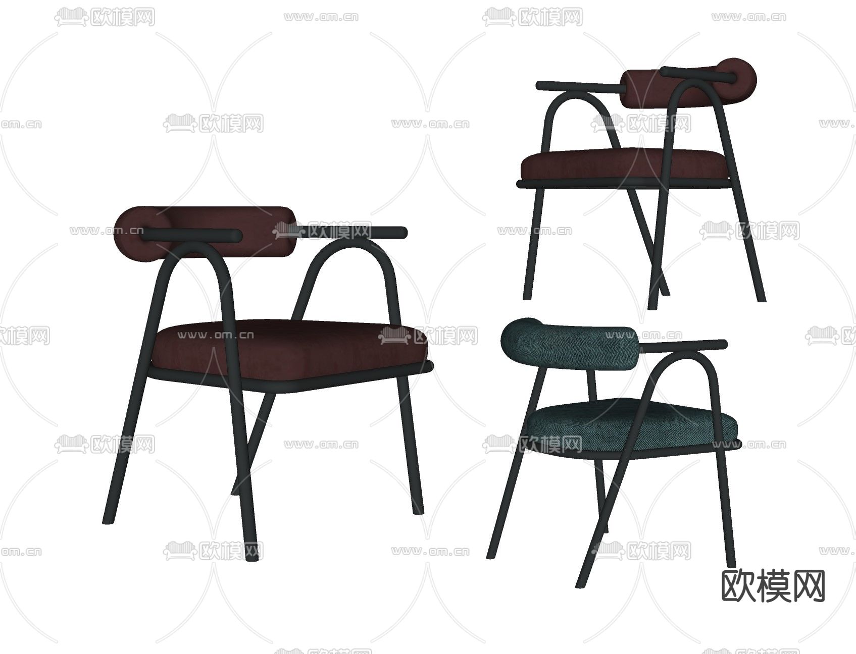 北欧餐椅su模型下载（渲染图2）