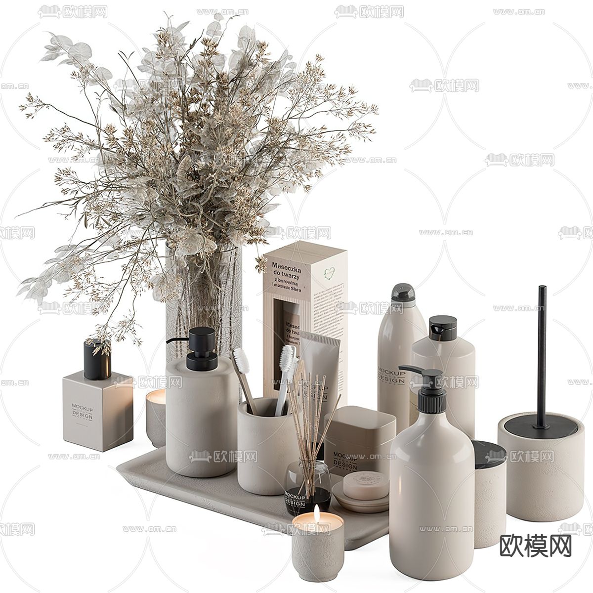 现代洗浴卫浴用品3d模型