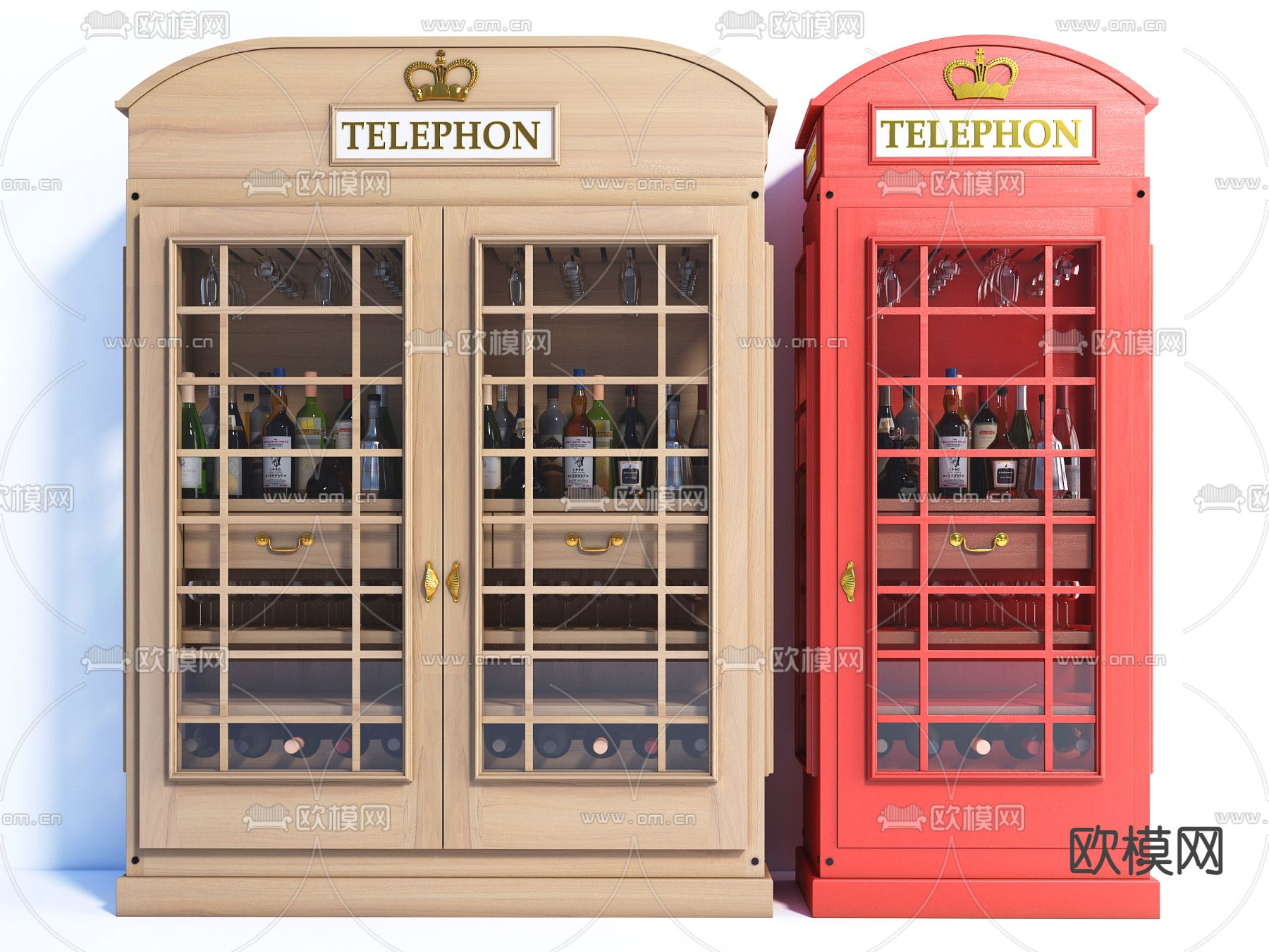 现代创意酒柜3d模型下载