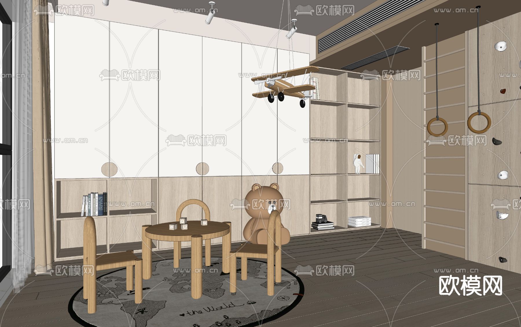 北欧儿童活动房su模型下载（渲染图2）