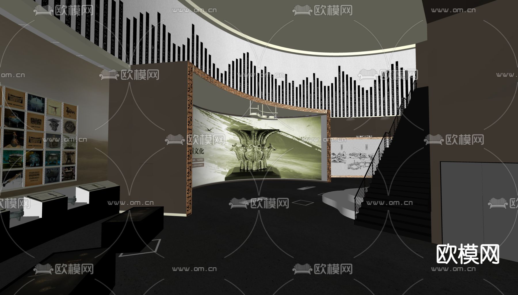 现代博物馆su模型下载（渲染图2）