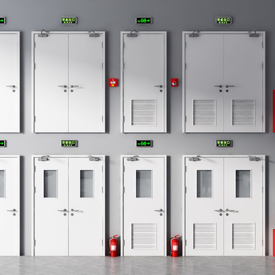  现代消防门防火门su模型 