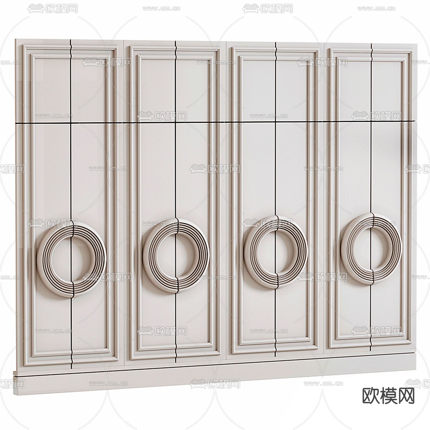 简欧护墙板3d模型下载（渲染图2）