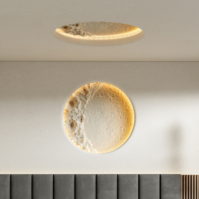 现代手工石膏月球壁灯su模型