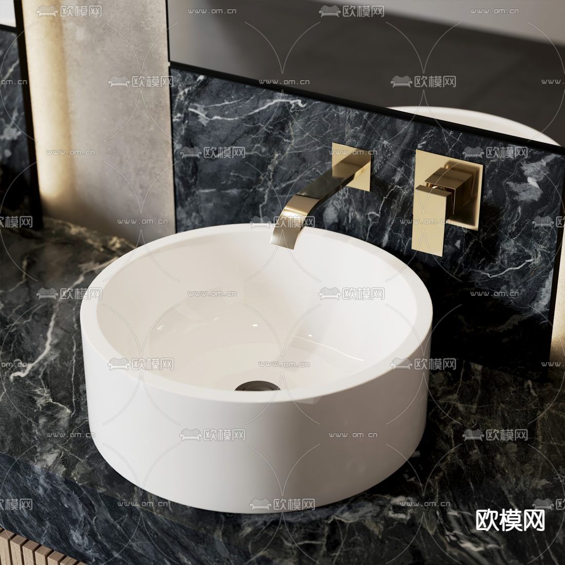 现代洗手台 洗手盆3d模型