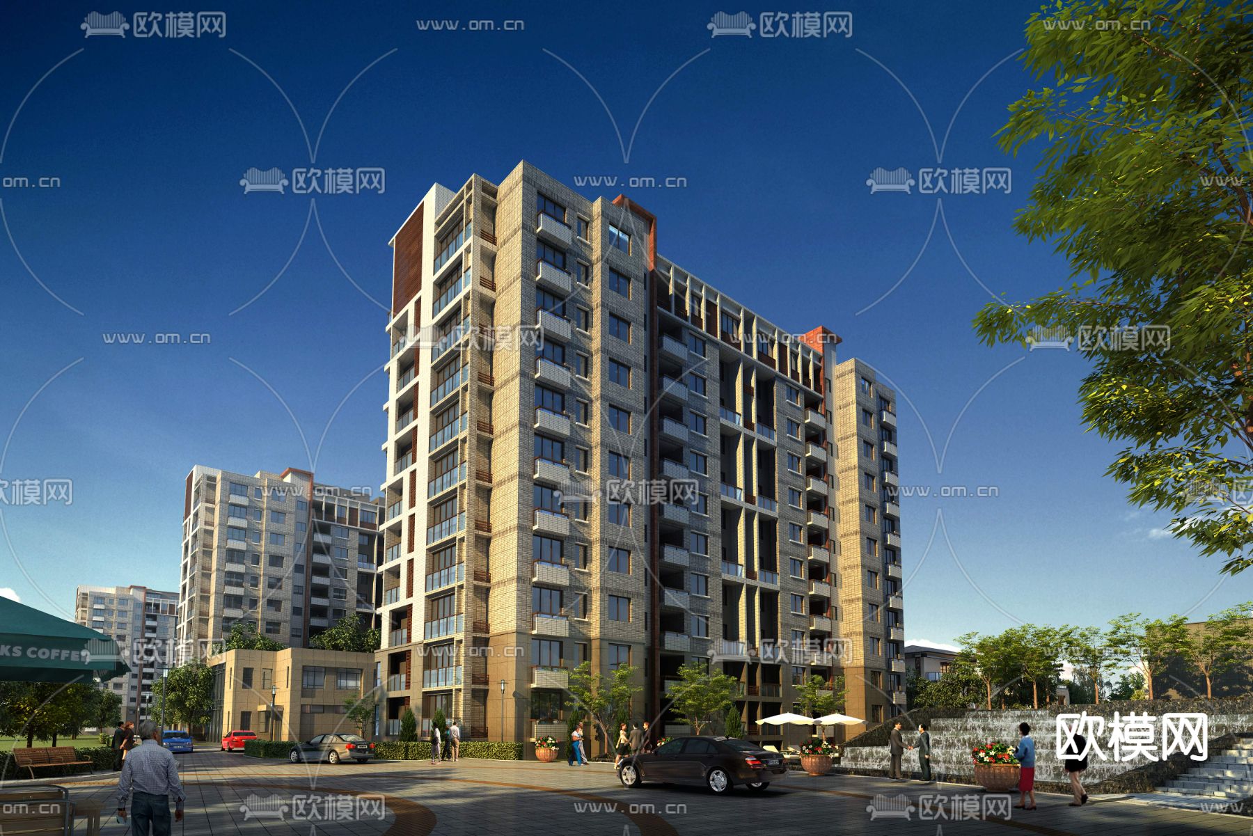 现代办公楼建筑外观psd下载