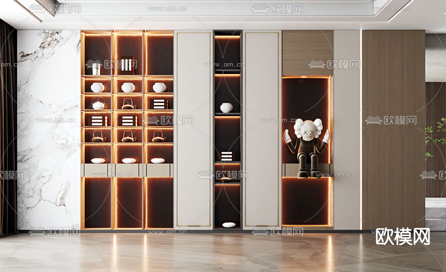 现代装饰柜3d模型下载
