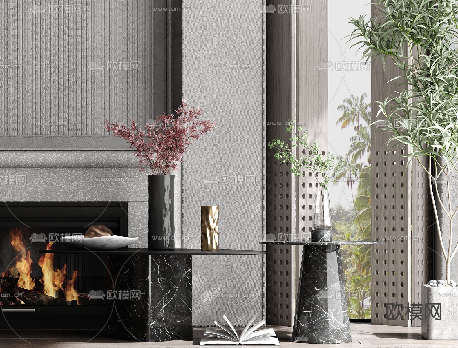 现代子母茶几3d模型下载