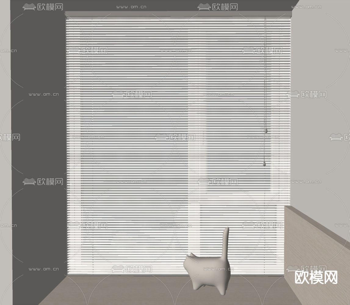 现代百叶帘 梦幻帘 窗帘su模型下载（渲染图2）