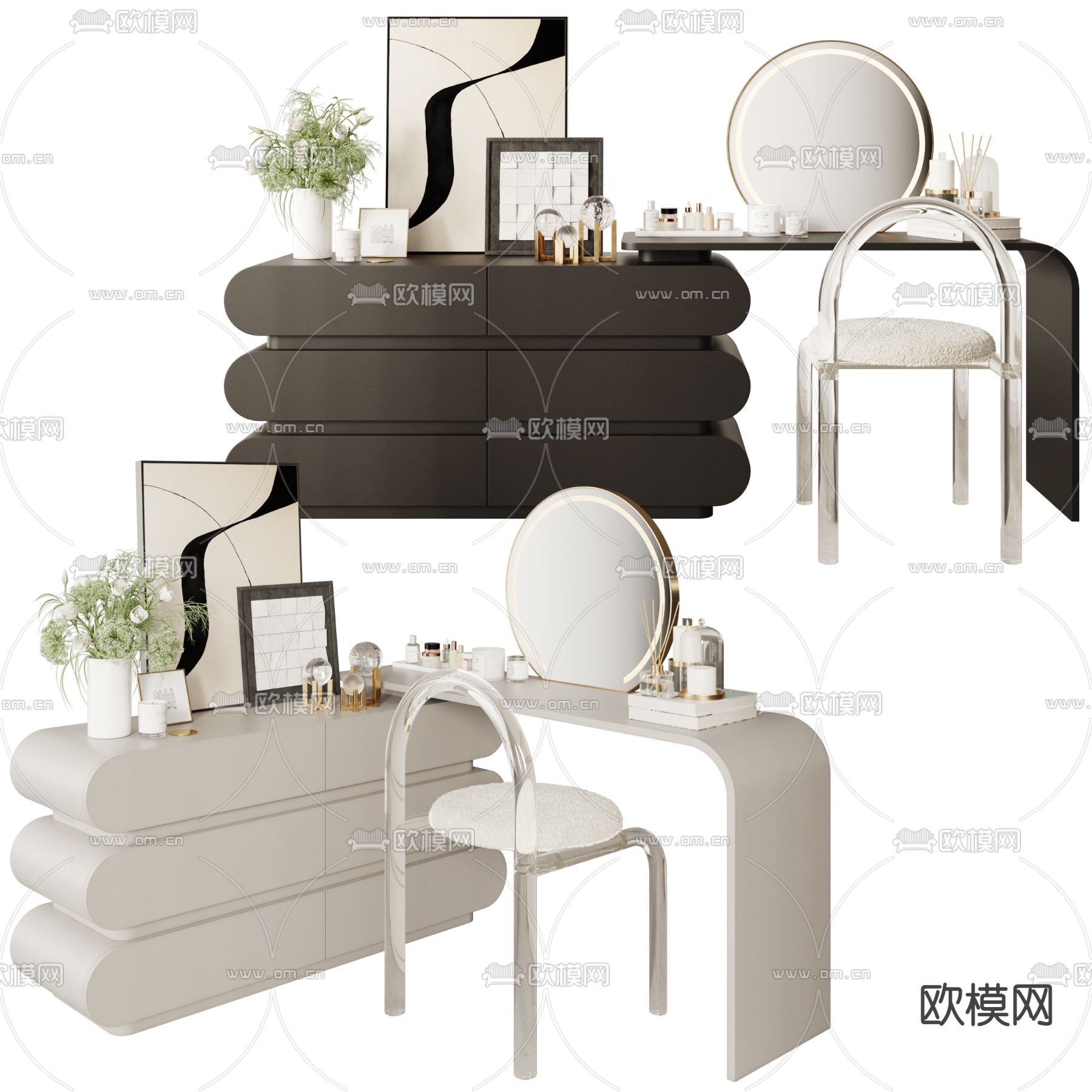 现代梳妆台3d模型