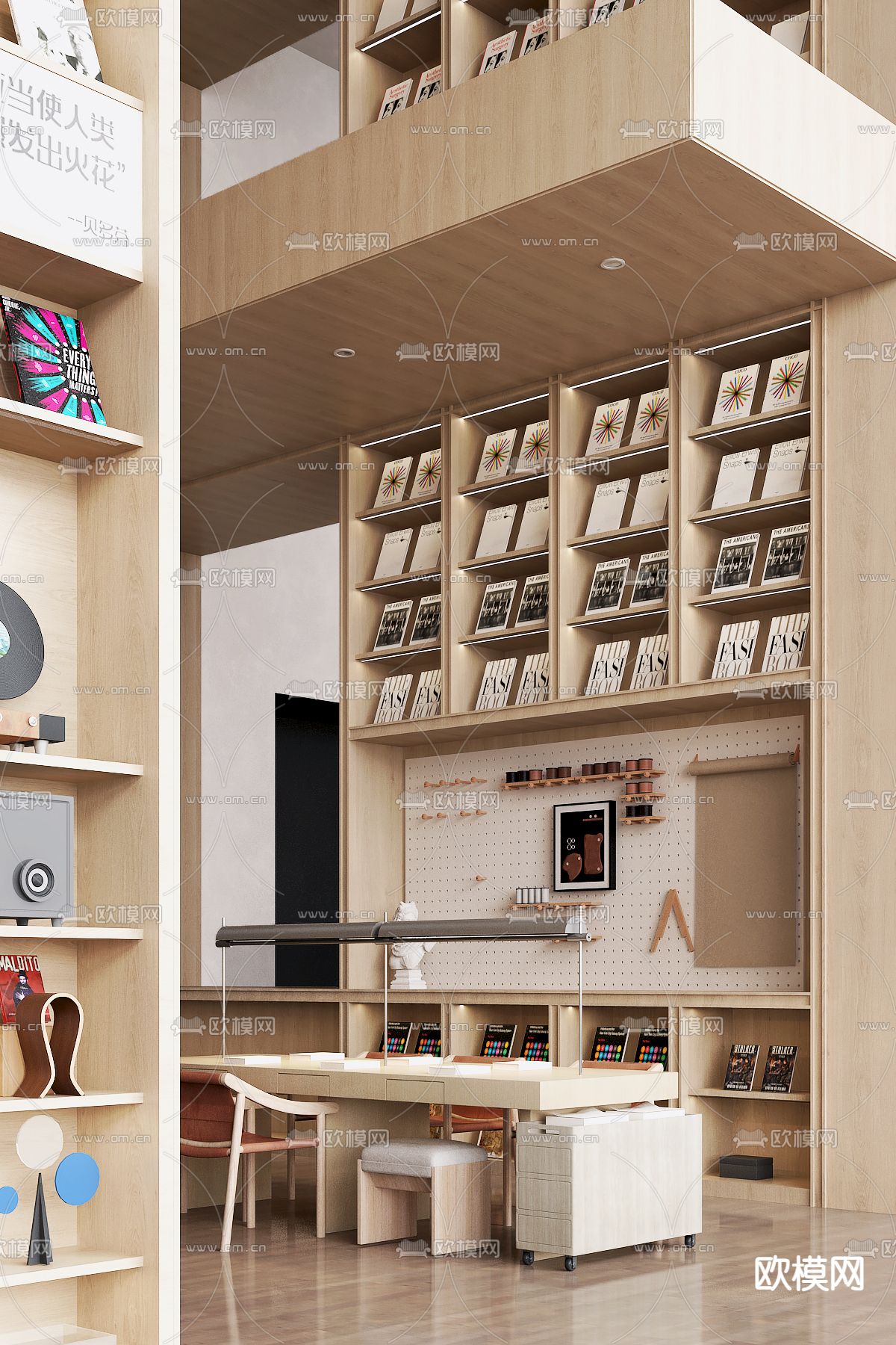 春山秋水 售楼处洽谈区3d模型下载（渲染图1）