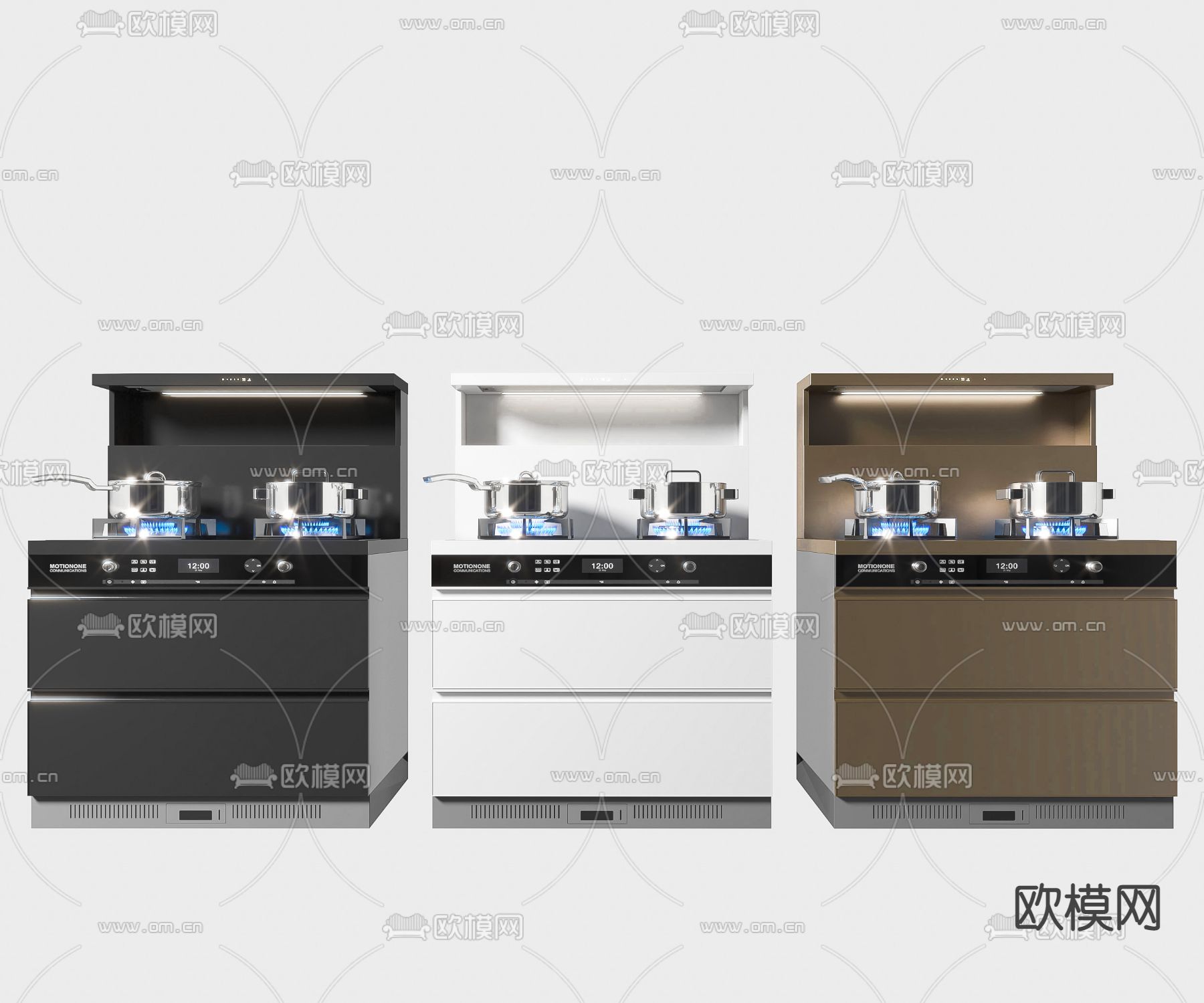 现代集成灶 燃气灶3d模型