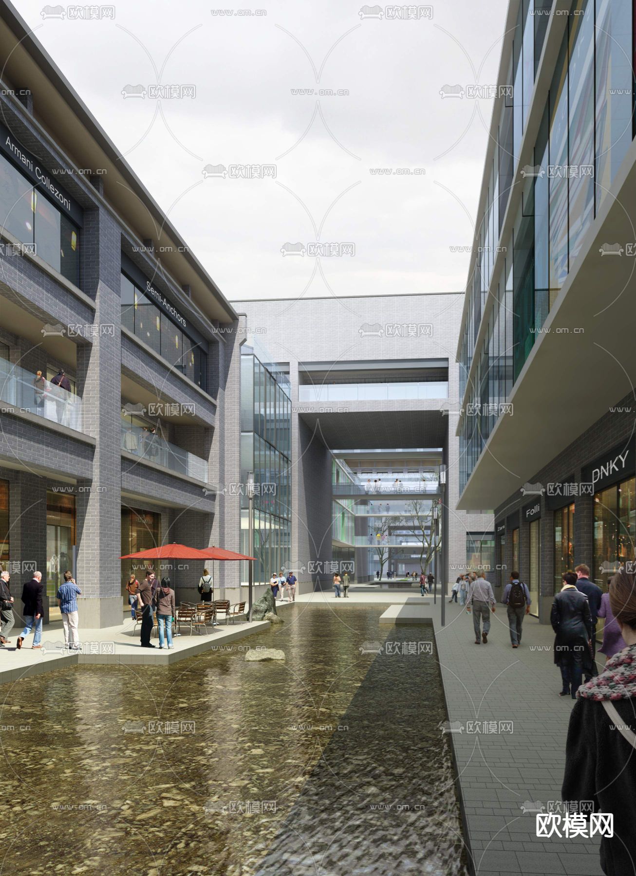 现代商业楼中庭psd下载