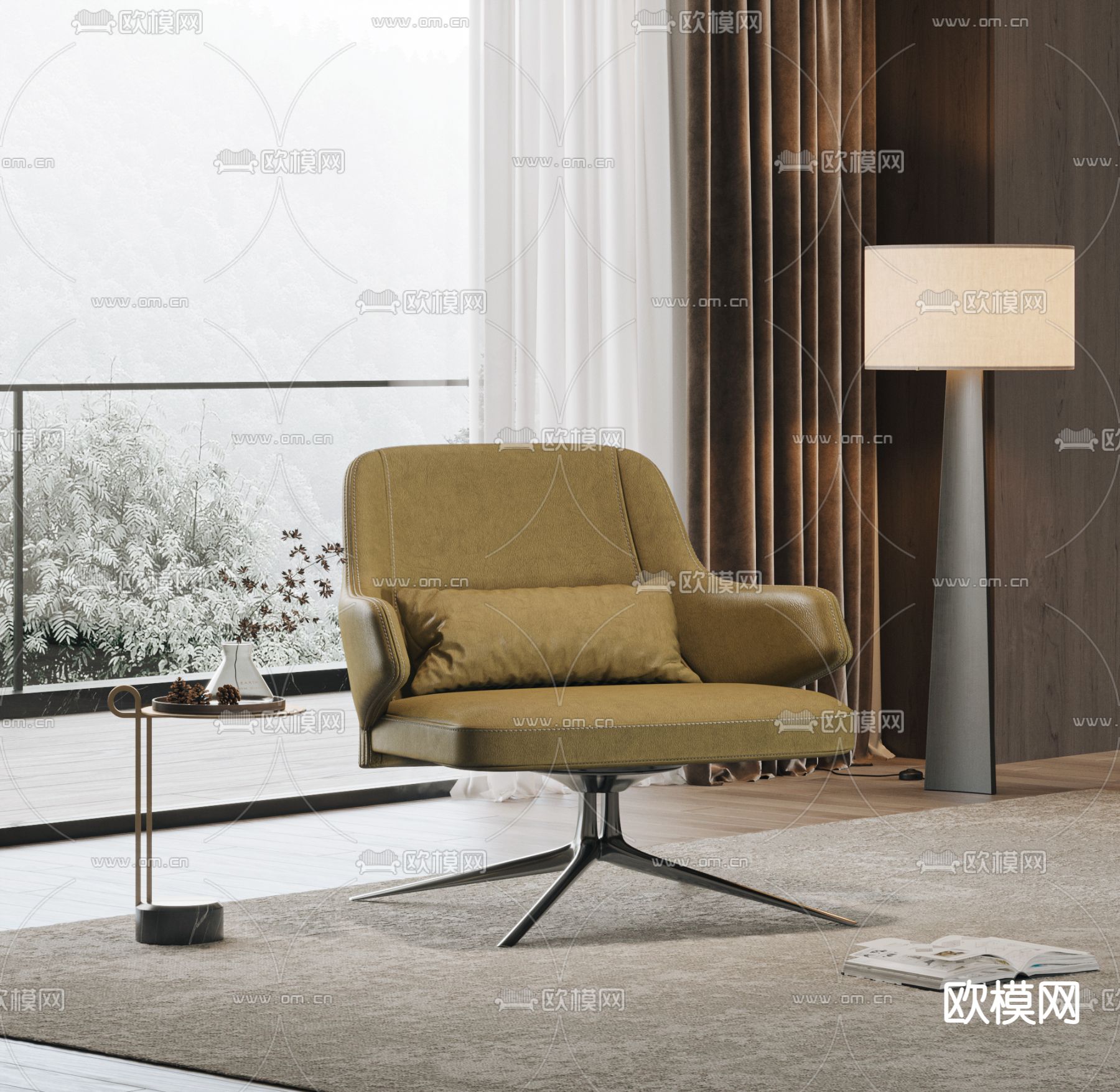 现代休闲椅子 转椅3d模型下载