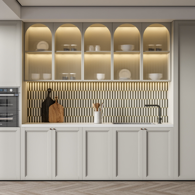 法式厨房橱柜su模型